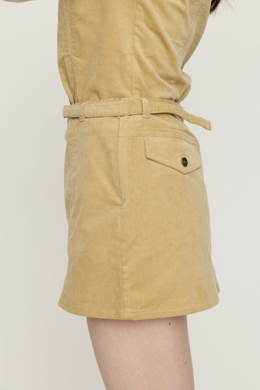 BELTED CORDUROY S／スコート BEG 0