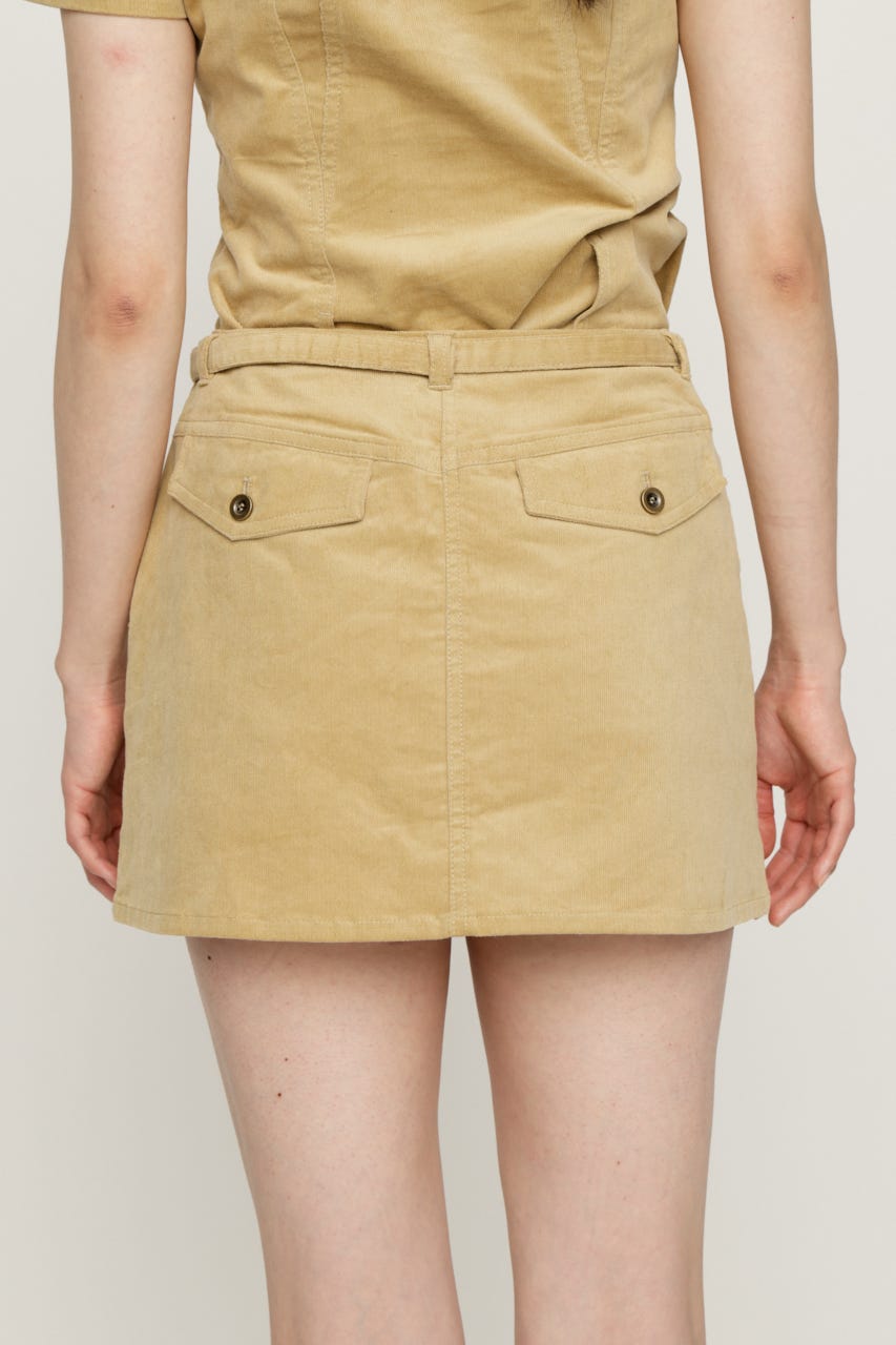 BELTED CORDUROY S／スコート BEG 0