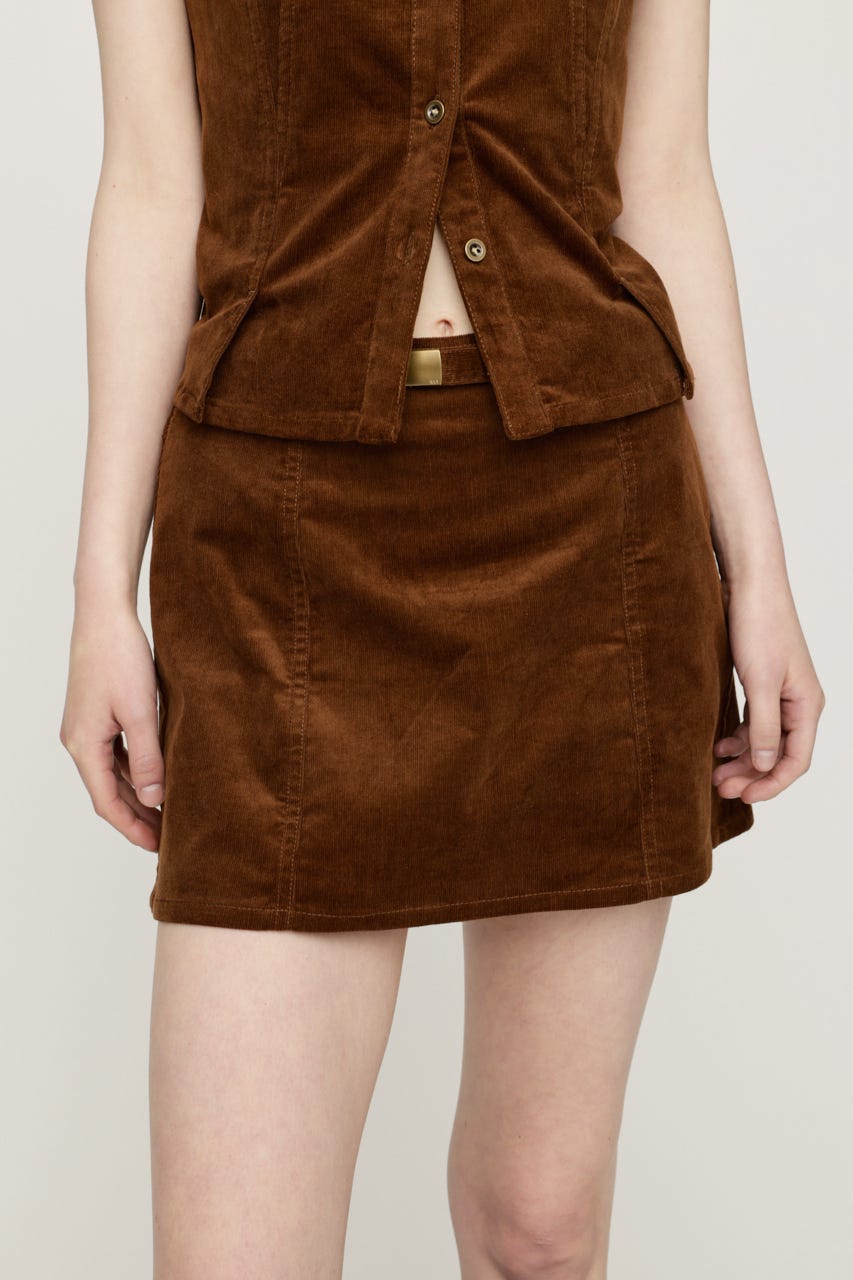 BELTED CORDUROY S／スコート BRN 0