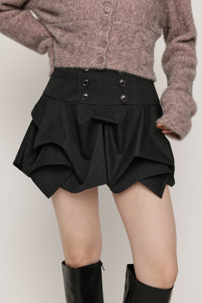 DOUBLE BUTTON TUCK スコート T.GRY 0