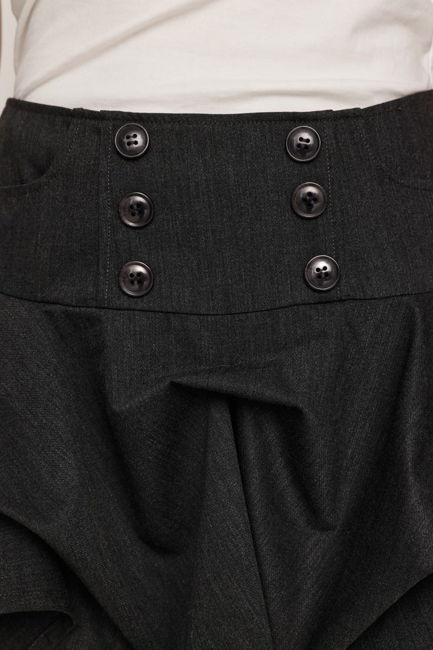 DOUBLE BUTTON TUCK スコート T.GRY 0