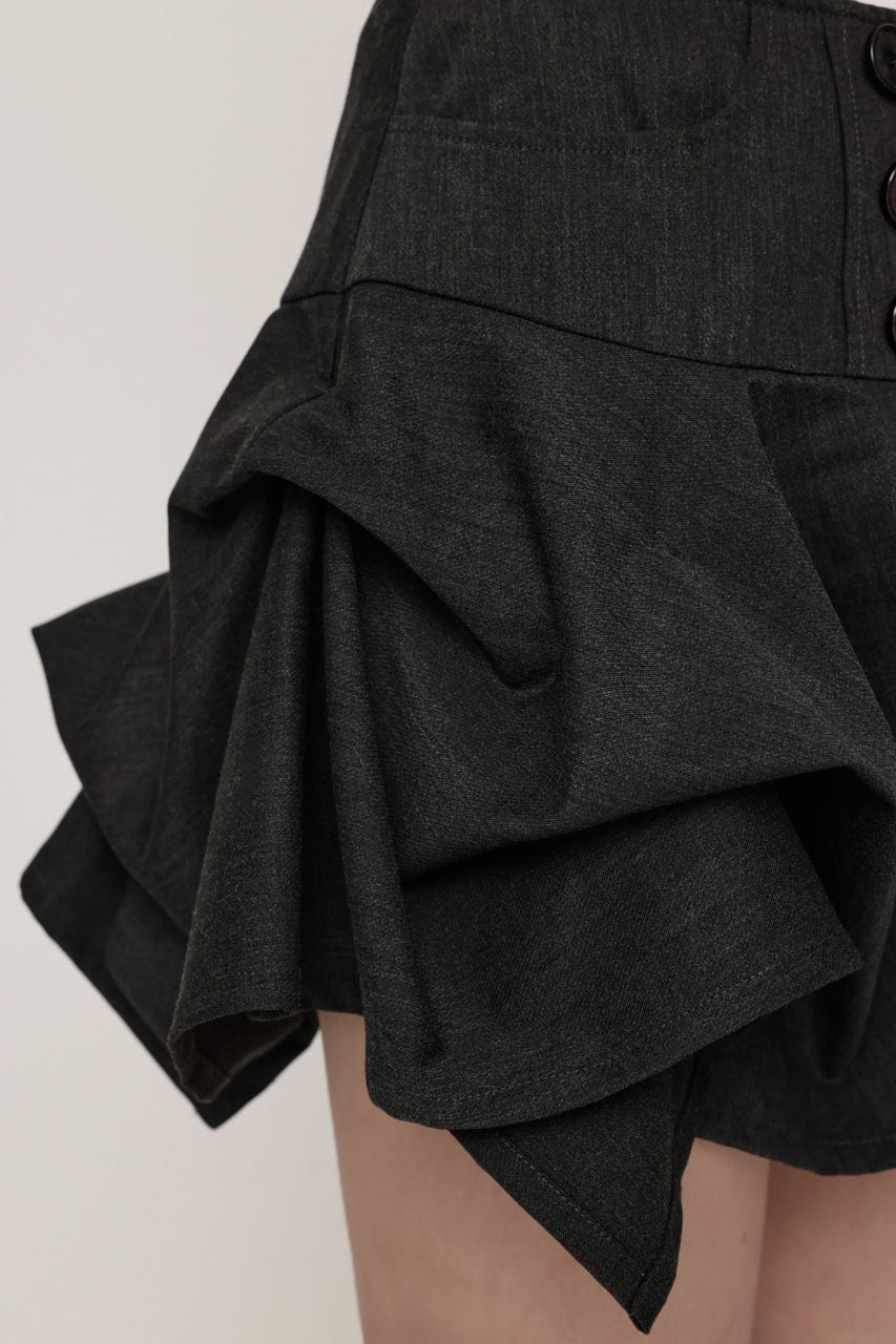 DOUBLE BUTTON TUCK スコート T.GRY 0