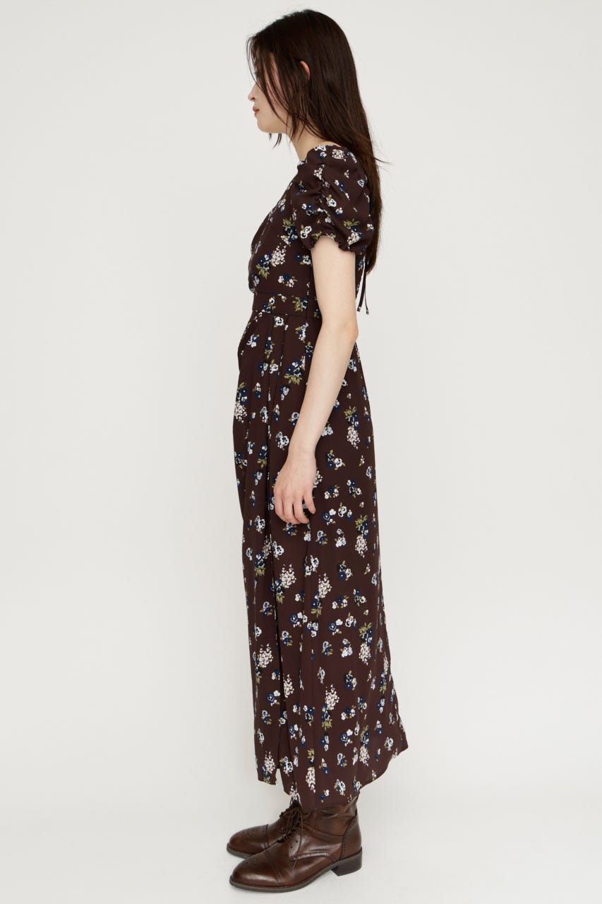 VINTAGE FLOWER ロングワンピース M/BRN 1