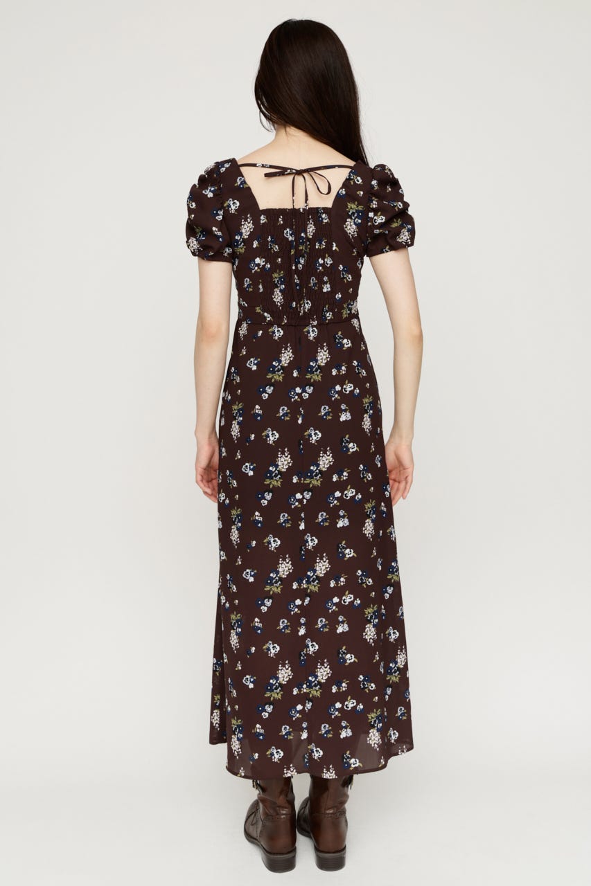 VINTAGE FLOWER ロングワンピース M/BRN 1