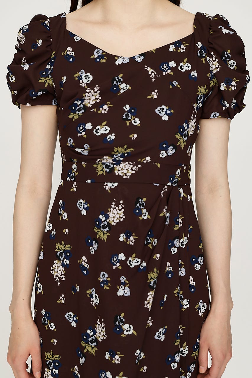 VINTAGE FLOWER ロングワンピース M/BRN 1