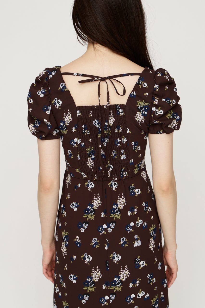 VINTAGE FLOWER ロングワンピース M/BRN 1