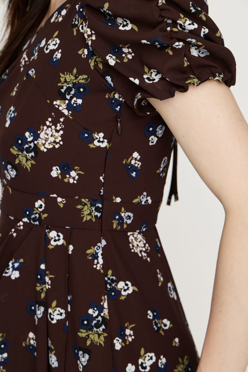 VINTAGE FLOWER ロングワンピース M/BRN 1