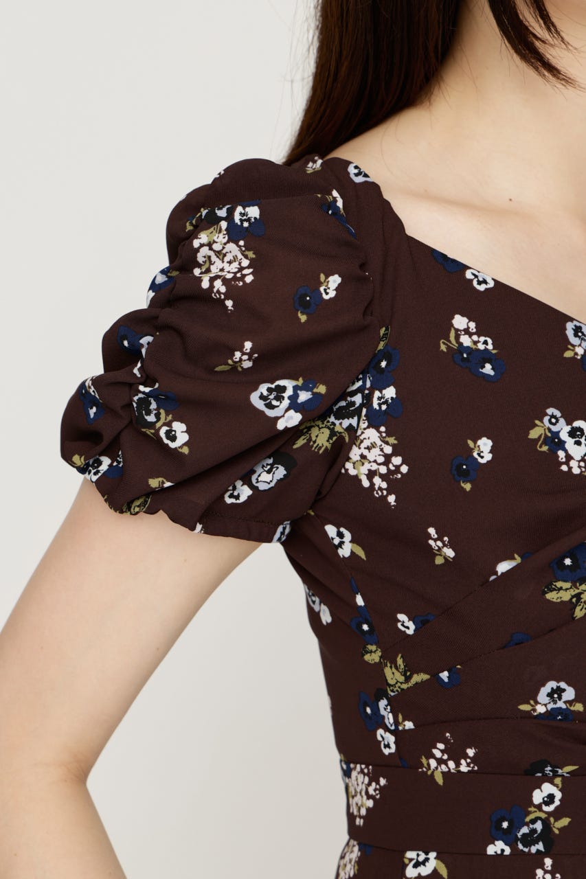 VINTAGE FLOWER ロングワンピース M/BRN 1