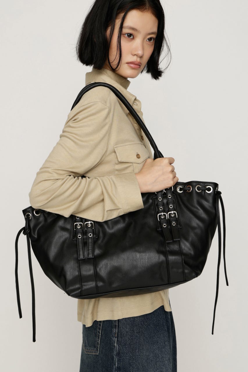 【AW PRE ORDER】SIDE DRAWSTRING トートバッグ BLK FREE
