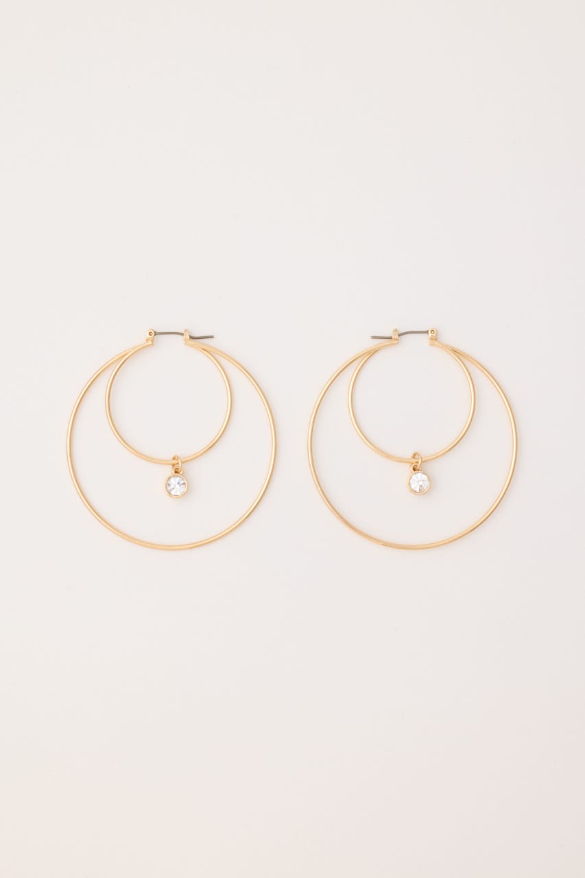 DOUBLE HOOP ピアス GLD FREE
