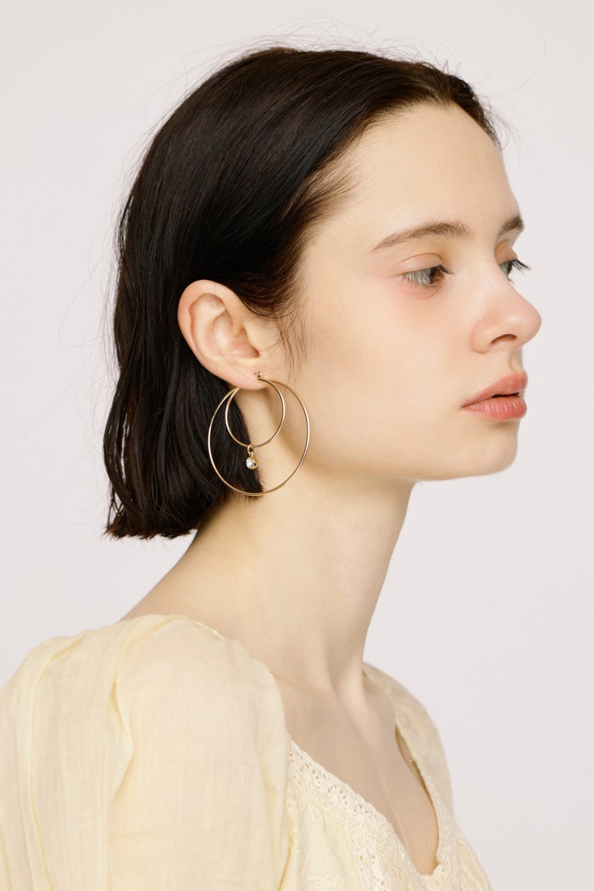 DOUBLE HOOP ピアス GLD FREE