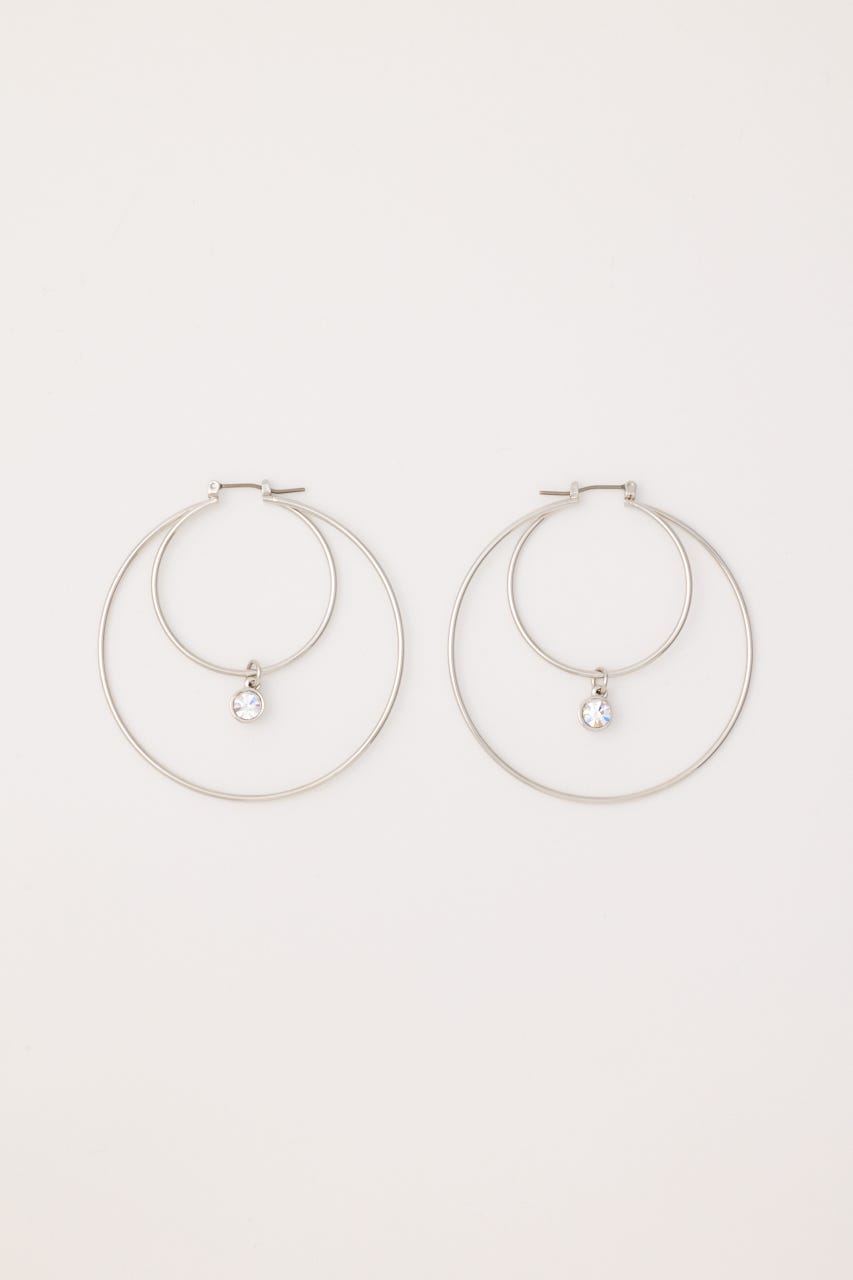 DOUBLE HOOP ピアス SLV FREE
