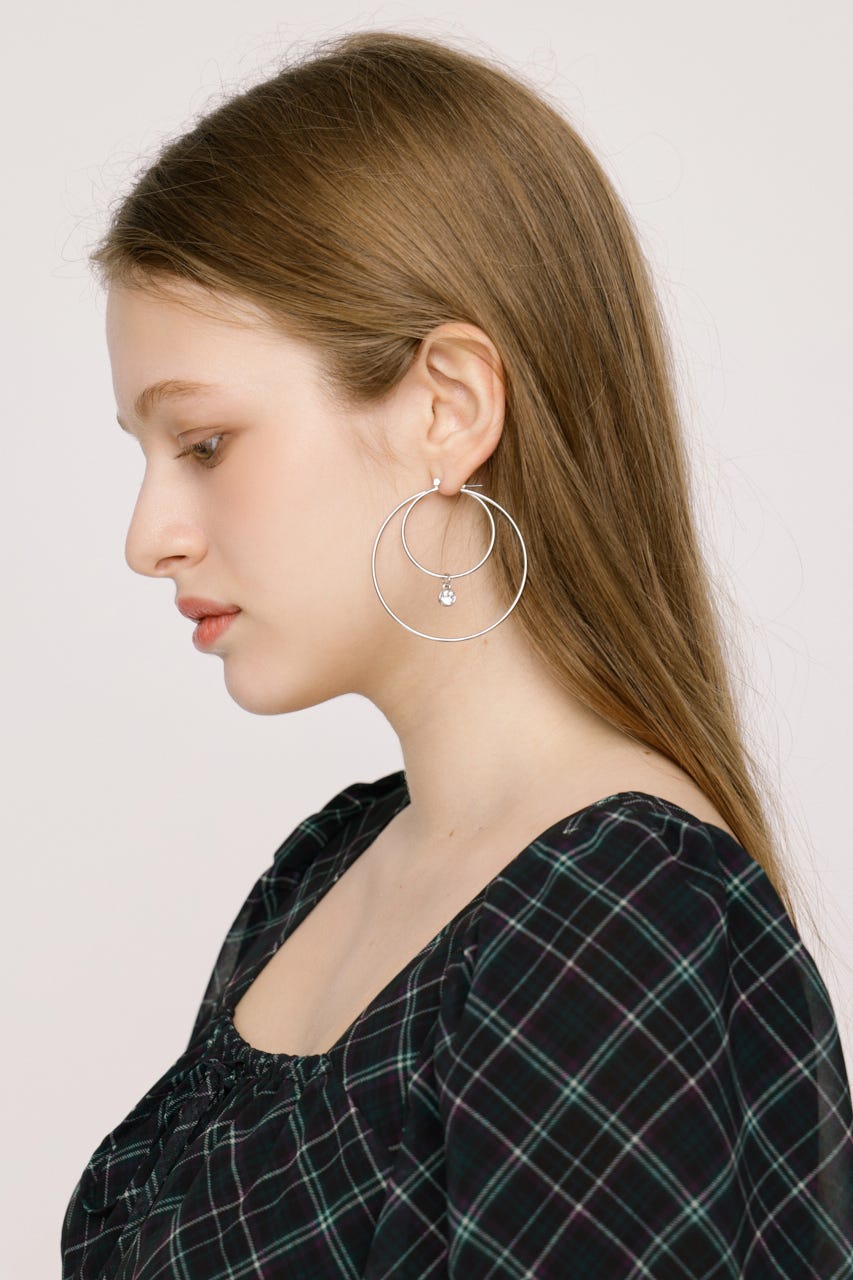 DOUBLE HOOP ピアス SLV FREE
