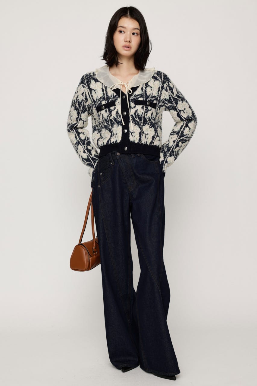 JQ TWEED KNIT カーディガン M/WHT FREE