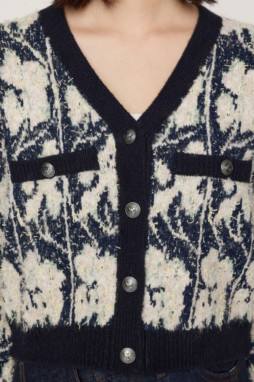 JQ TWEED KNIT カーディガン M/WHT FREE