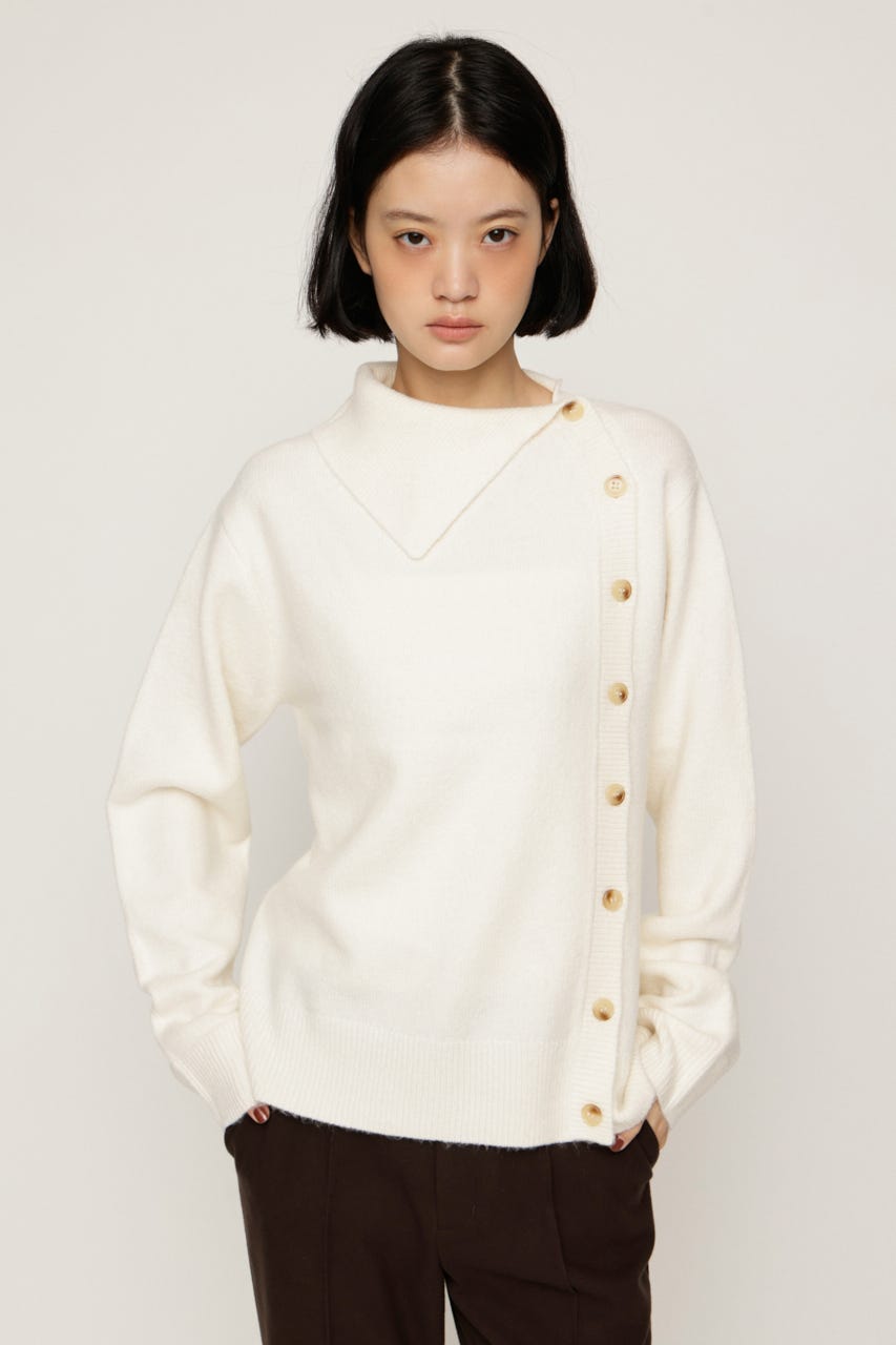 ASYMMETRY FRONT BUTTON トップス IVOY FREE
