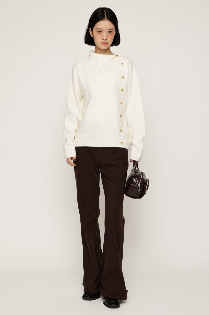 ASYMMETRY FRONT BUTTON トップス IVOY FREE