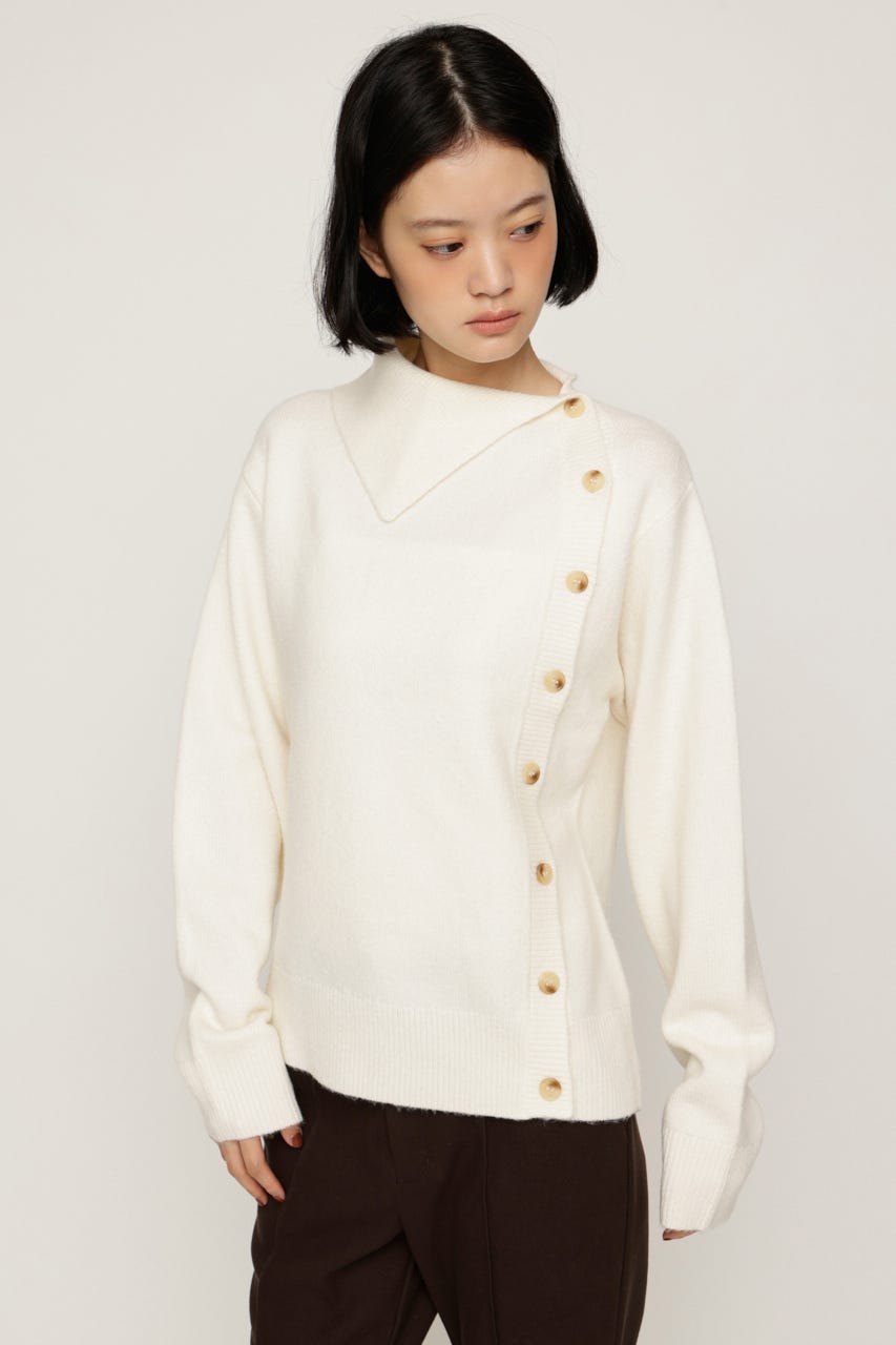 ASYMMETRY FRONT BUTTON トップス IVOY FREE
