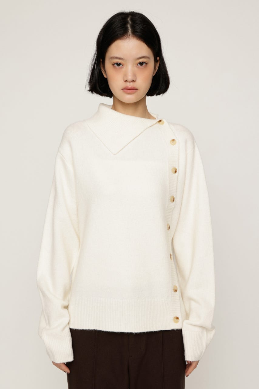 ASYMMETRY FRONT BUTTON トップス IVOY FREE