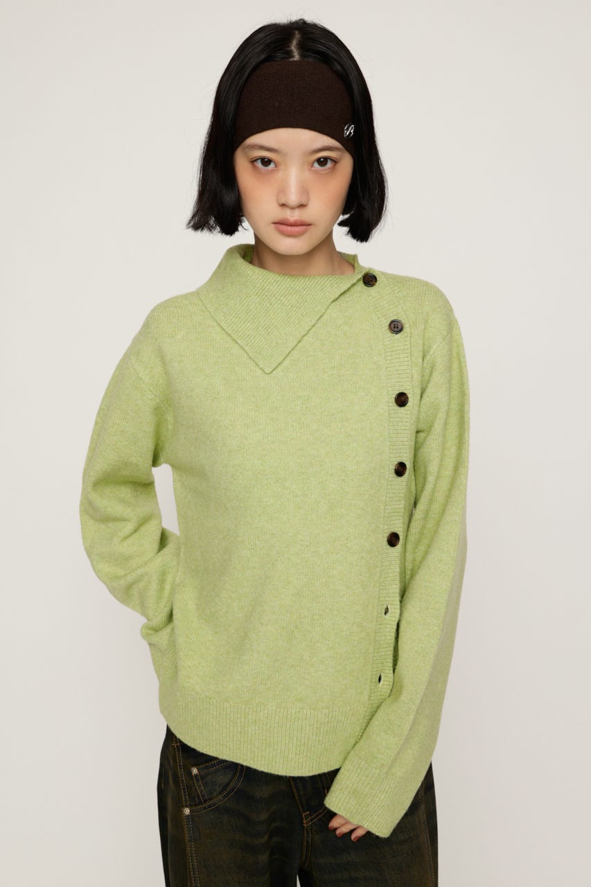ASYMMETRY FRONT BUTTON トップス MINT FREE