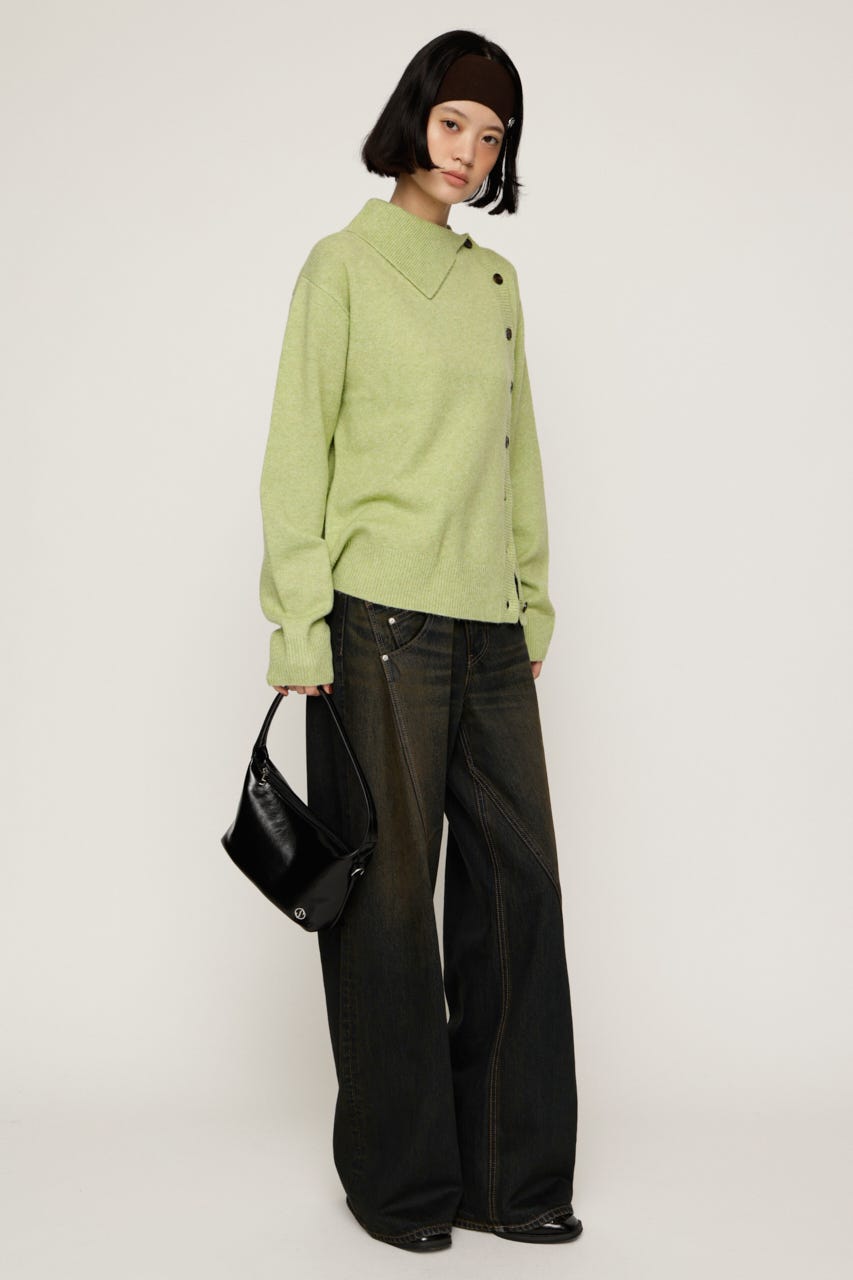 ASYMMETRY FRONT BUTTON トップス MINT FREE