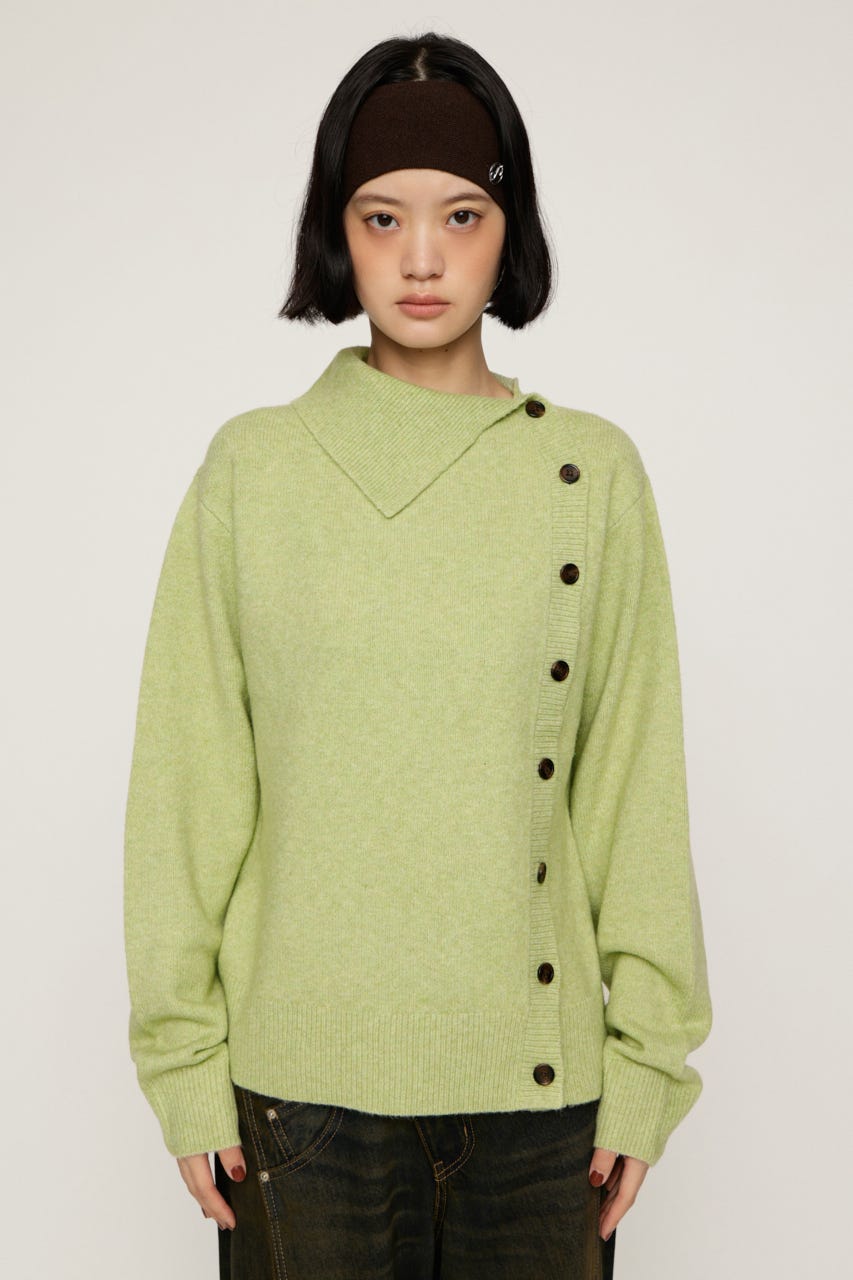 SLY | ASYMMETRY FRONT BUTTON トップス (ニット ) |SHEL'TTER WEBSTORE
