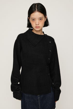 ASYMMETRY FRONT BUTTON トップス