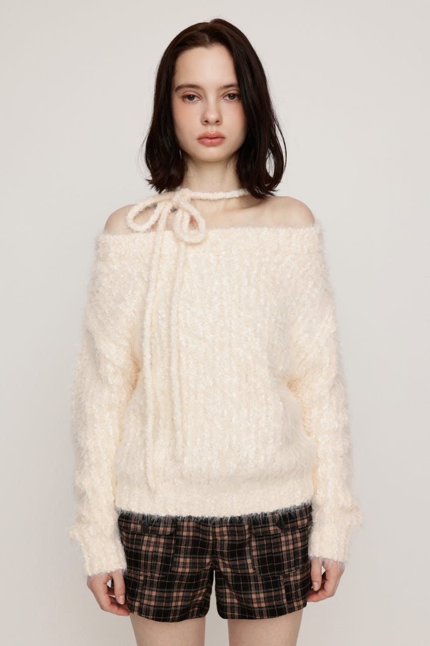 MANYWAY SHOULDER SHAGGY トップス IVOY FREE