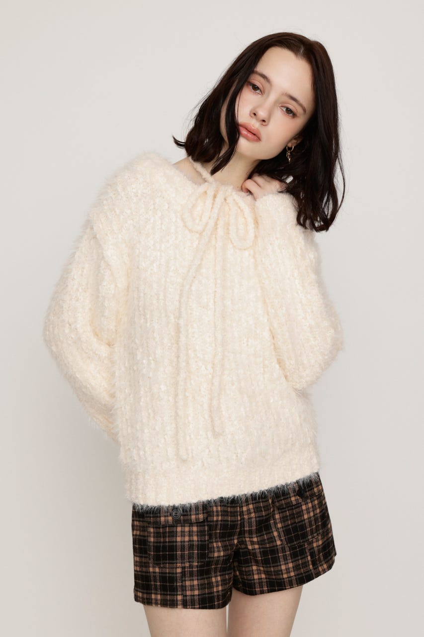 MANYWAY SHOULDER SHAGGY トップス IVOY FREE