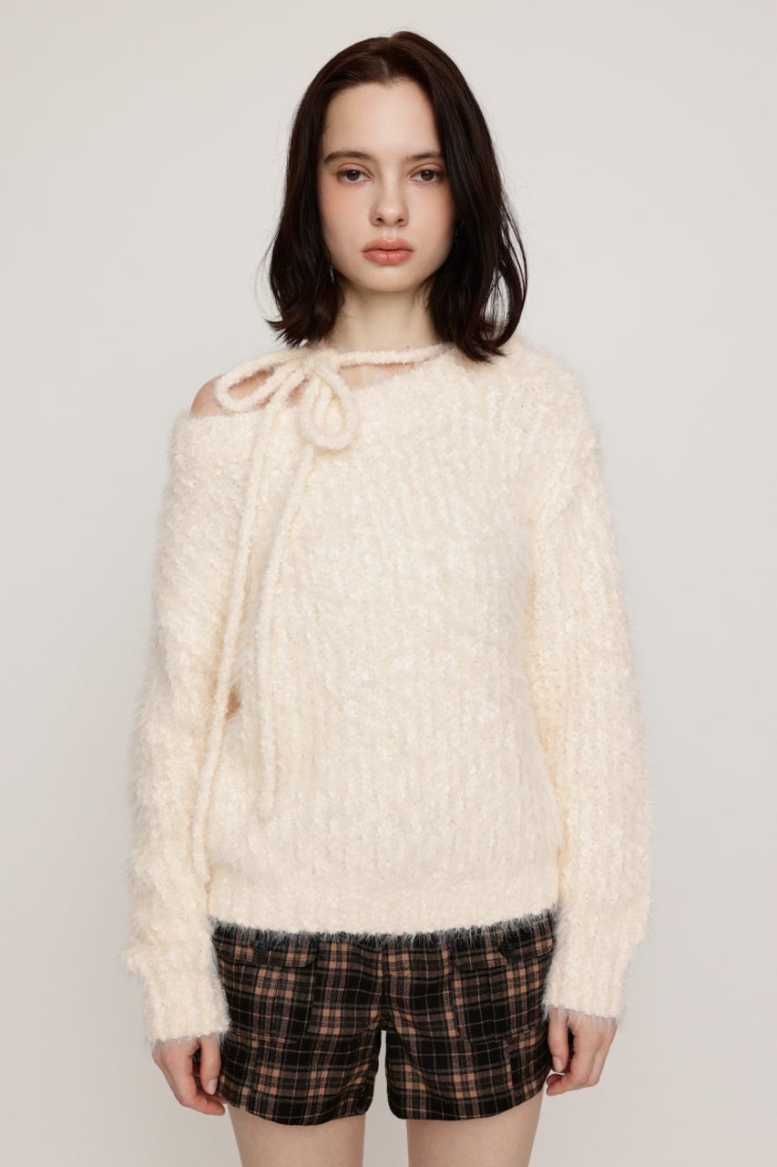 MANYWAY SHOULDER SHAGGY トップス IVOY FREE