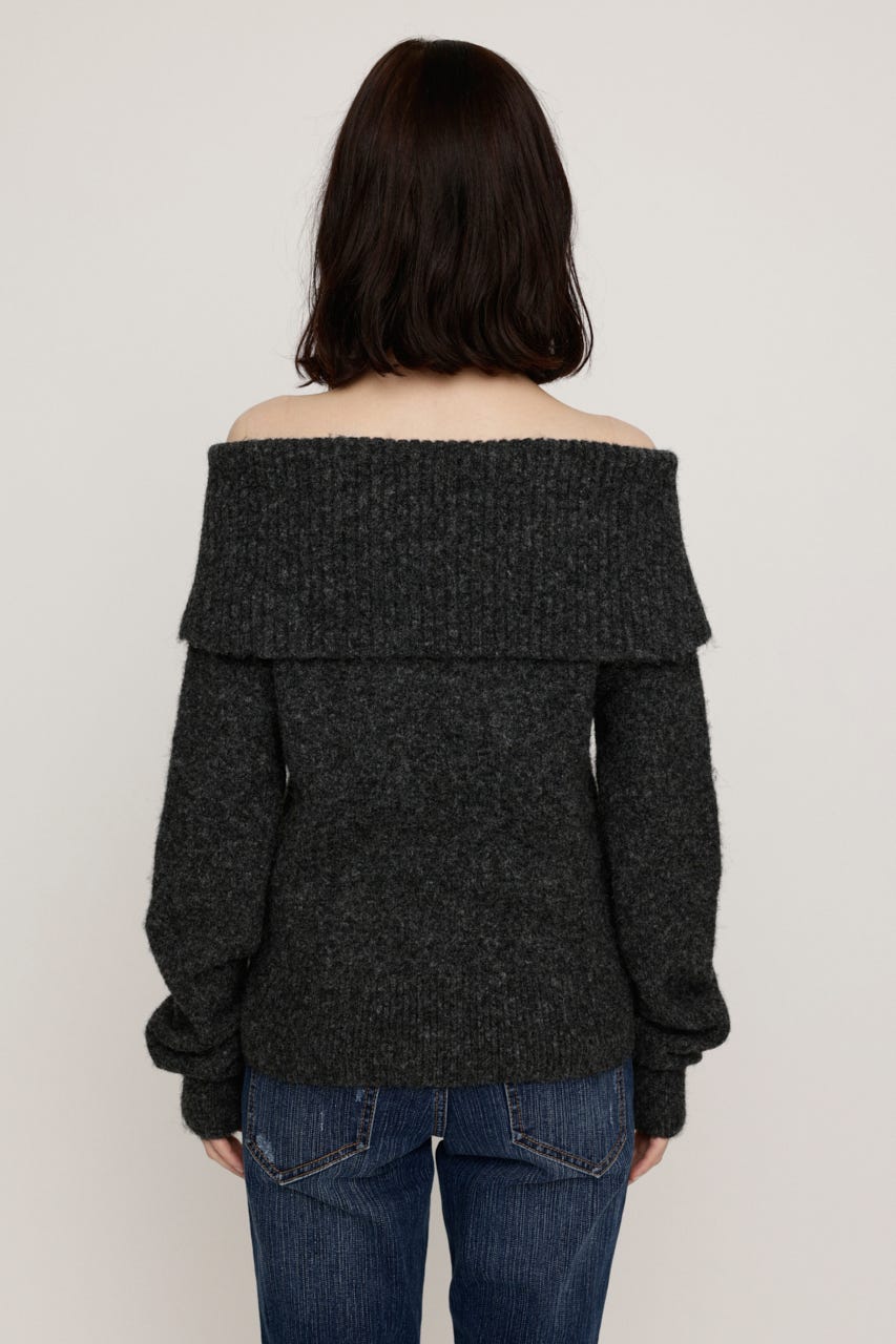 DOUBLE BUTTON OFF SHOULDER トップス T.GRY FREE