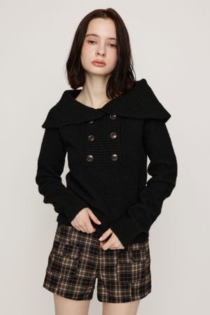 DOUBLE BUTTON OFF SHOULDER トップス