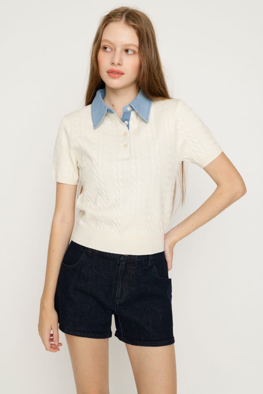 SLY | COLLAR DOCKING KNIT トップス (ニット ) |SHEL'TTER WEBSTORE