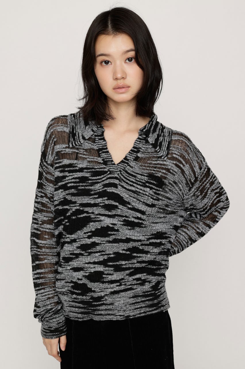 LOOSELY SKIPPER KNIT トップス BLK FREE