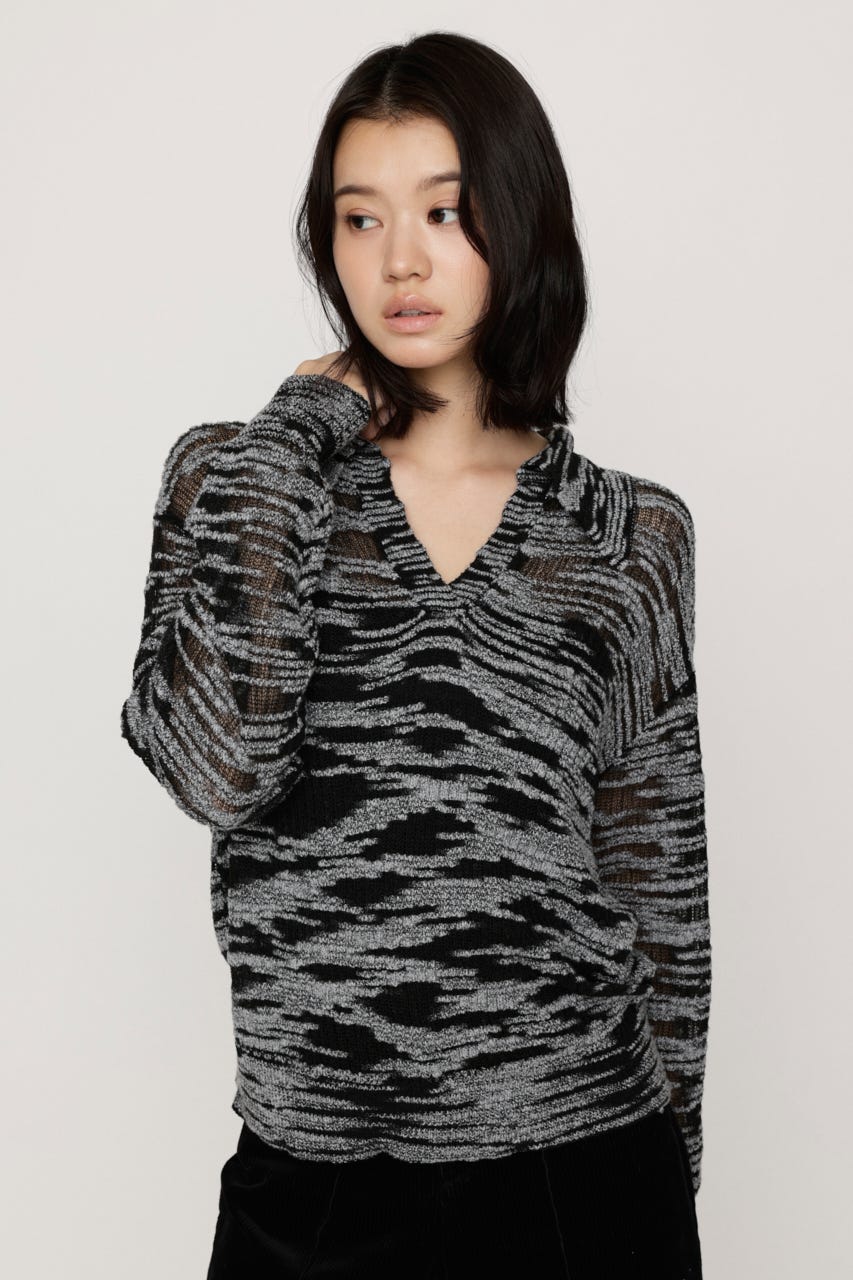 LOOSELY SKIPPER KNIT トップス BLK FREE