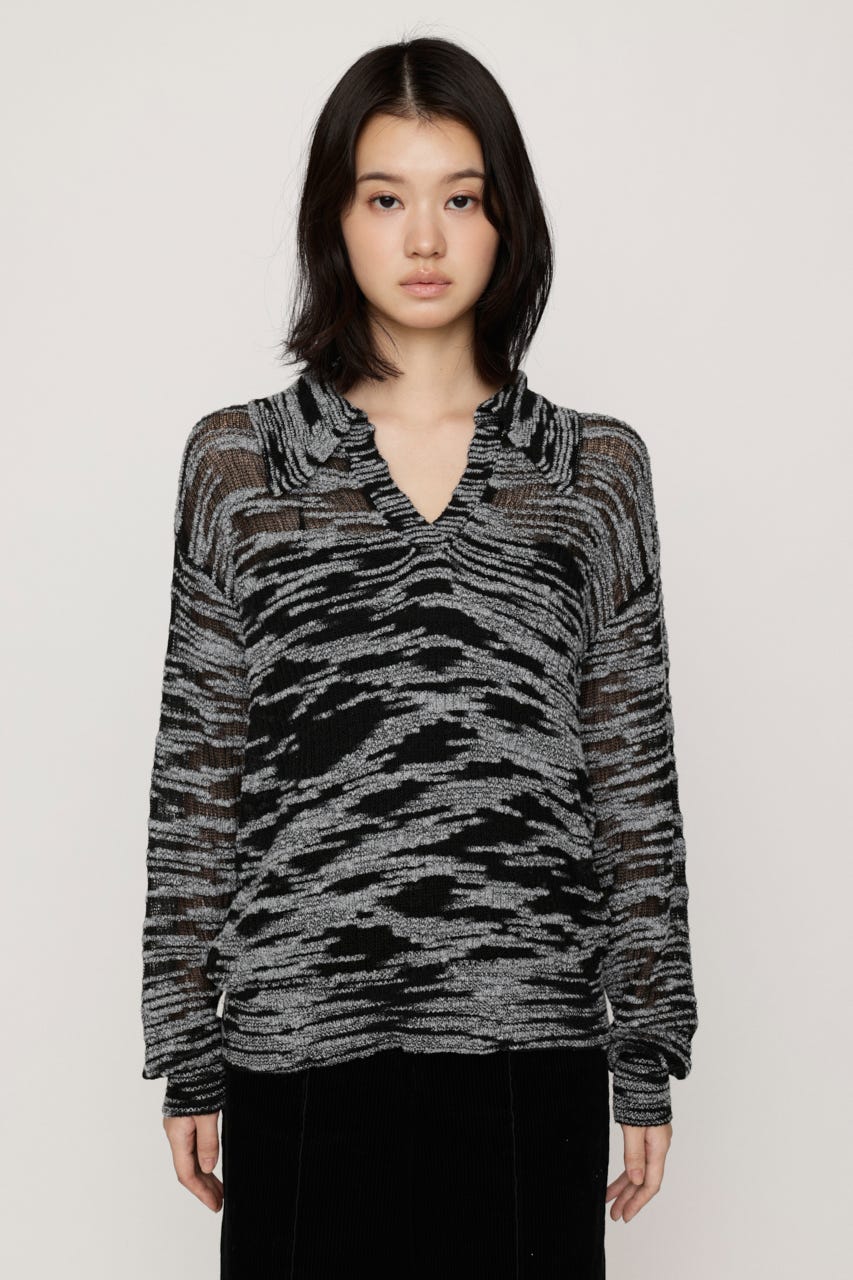 LOOSELY SKIPPER KNIT トップス BLK FREE
