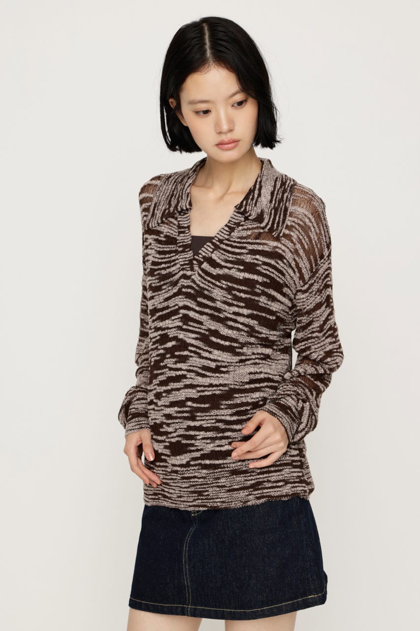 LOOSELY SKIPPER KNIT トップス BRN FREE