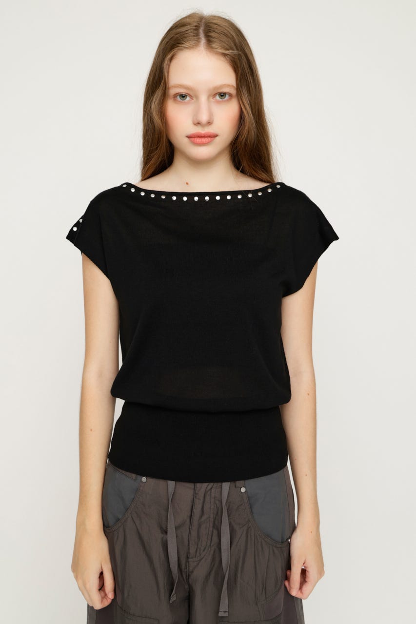 STUDS DOLMAN HG トップス BLK FREE