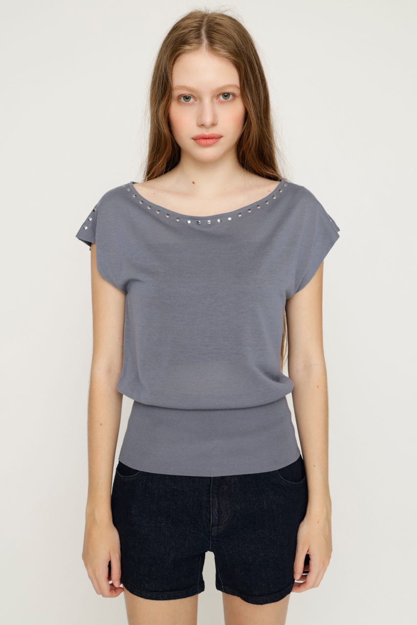 STUDS DOLMAN HG トップス BLU FREE