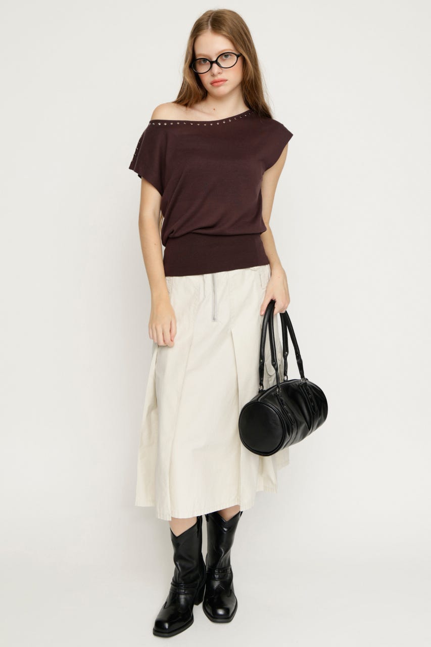STUDS DOLMAN HG トップス BRN FREE