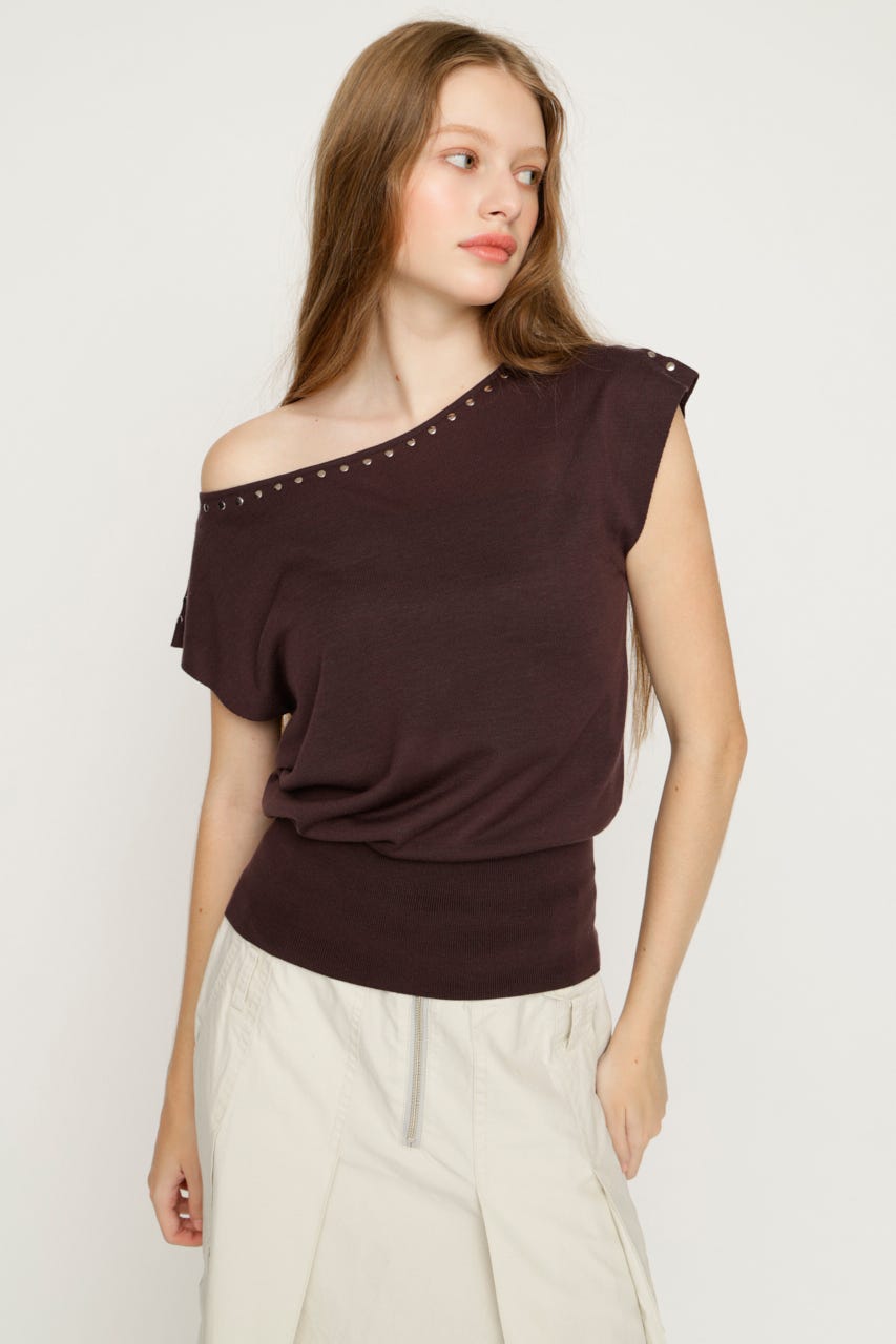 STUDS DOLMAN HG トップス BRN FREE