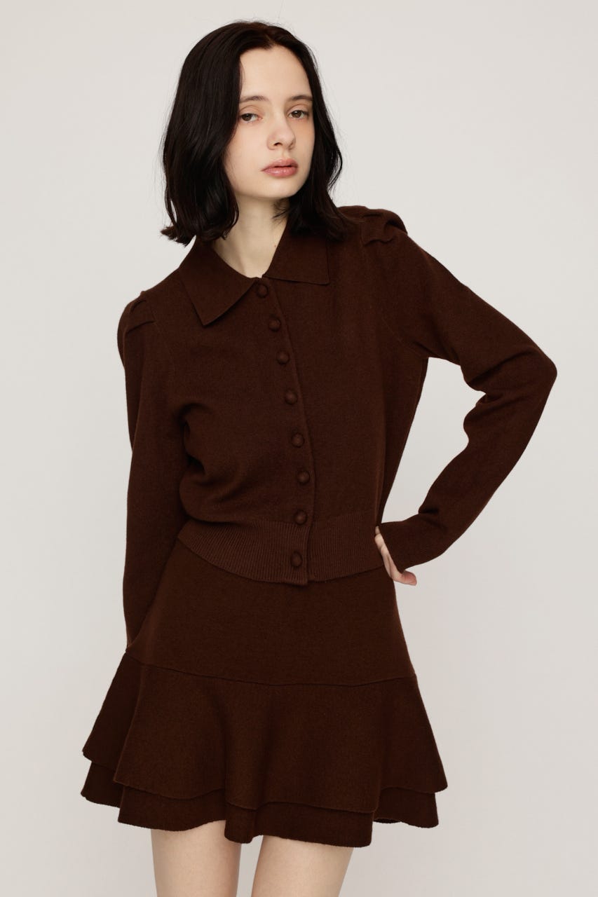 CLASSIC COVERED BUTTON ニット BRN FREE