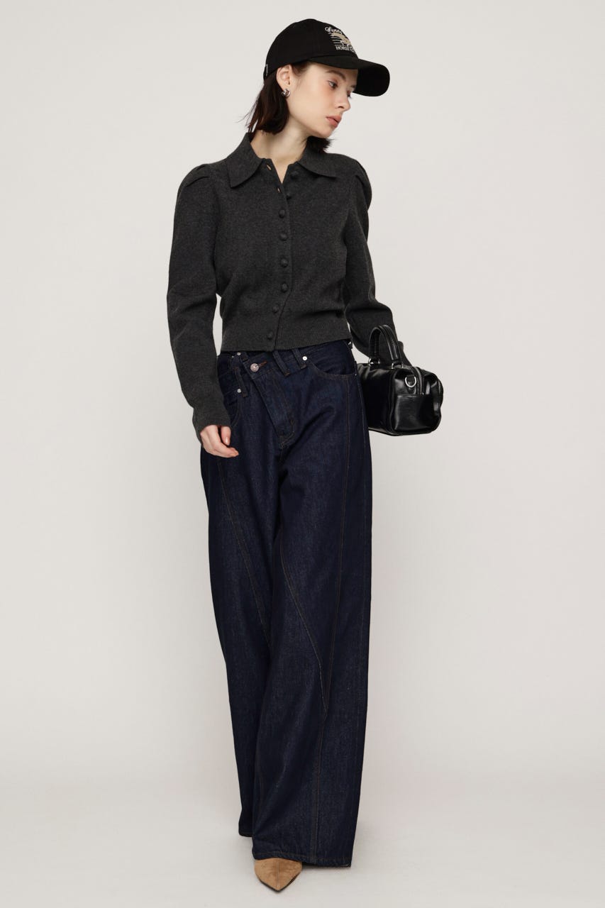 CLASSIC COVERED BUTTON ニット C.GRY FREE