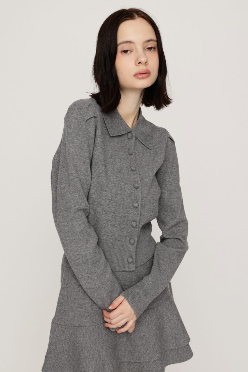 【LIMITED ITEM】CLASSIC COVERED BUTTON ニット T.GRY FREE