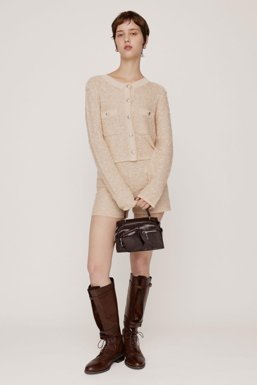 BICOLOR TWEED KNIT トップス IVOY FREE