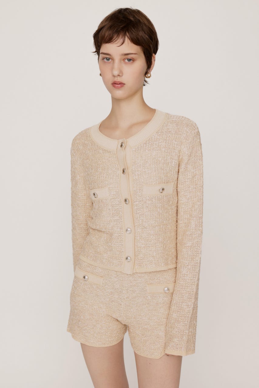 BICOLOR TWEED KNIT トップス IVOY FREE