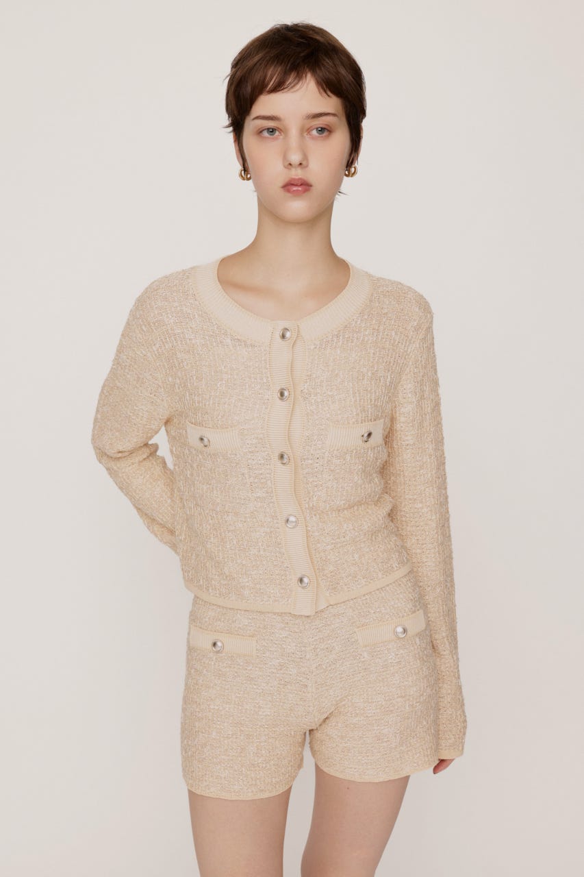 BICOLOR TWEED KNIT トップス IVOY FREE