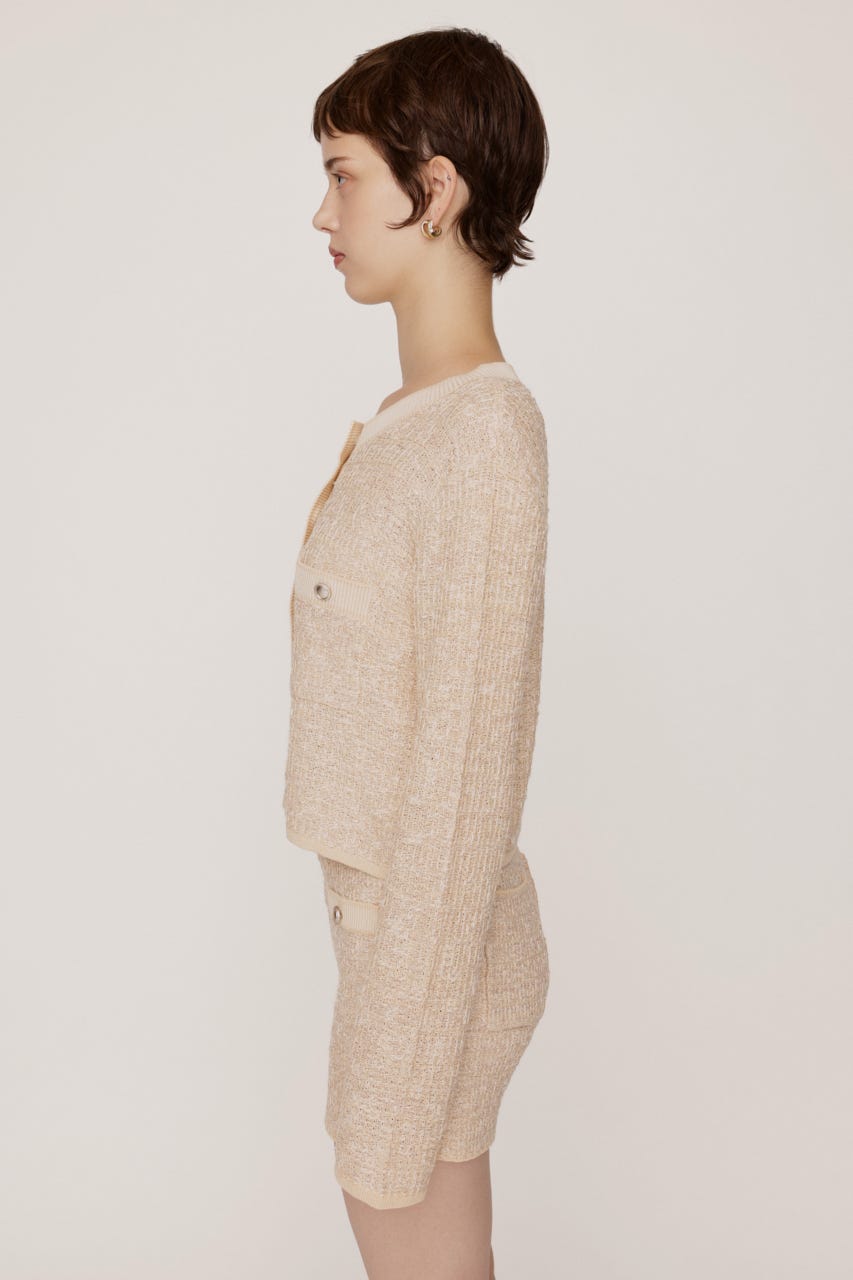 BICOLOR TWEED KNIT トップス IVOY FREE