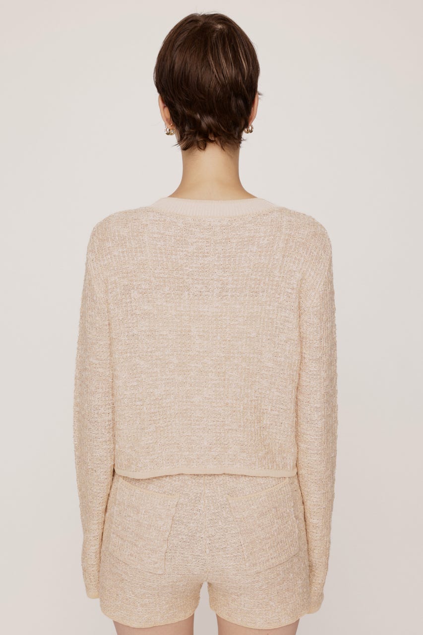 BICOLOR TWEED KNIT トップス IVOY FREE