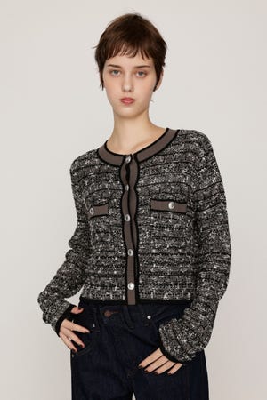 BICOLOR TWEED KNIT トップス